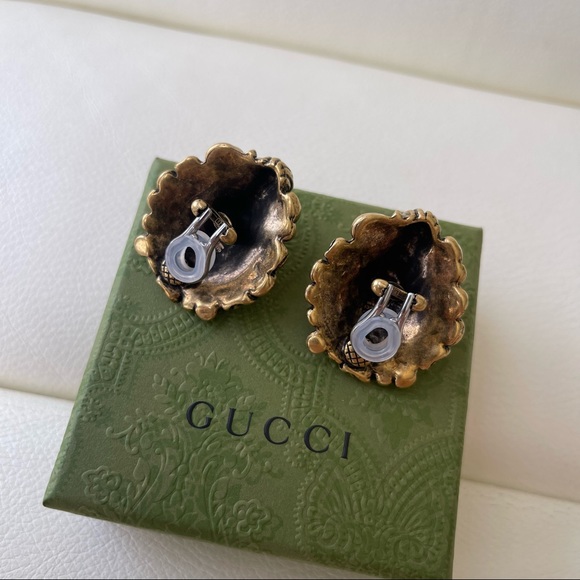 NEW GUCCI Lion CLIP ON EARRINGS CRYSTALLS - Picture 6 of 6